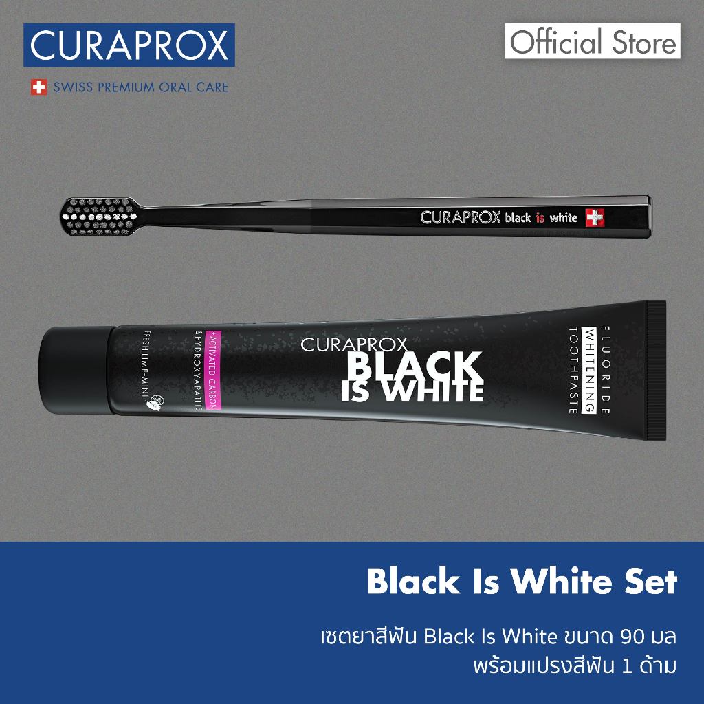 ชุดยาสีฟัน Black is White ผสม Activated Charcoal (ขนาด 90 มล.) และแปรงสีฟัน Black is White 1 ด้าม