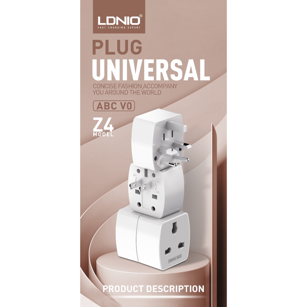 หัวปลั๊กแปลง LDNIO Z4 Universal Plug 6A Max Travel Adapter for UK US EU AU Universal Plug ส่งจากไทย