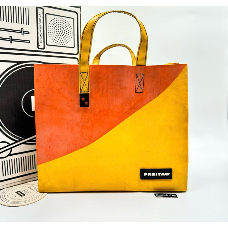 Freitag Cake ผ้าเหลือตัดดำส้ม🟡⚫️🟠