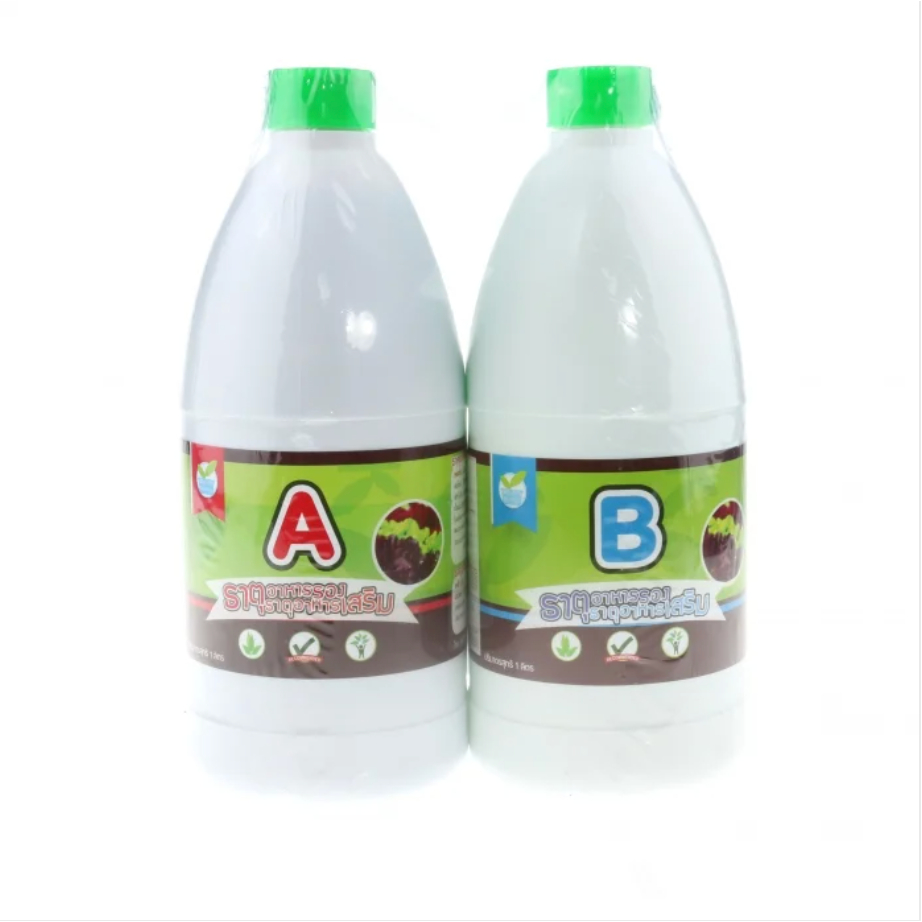 ปุ๋ยน้ำ AB ปุ๋ยไฮโดรโปนิกส์ AB HOBBY ธาตุอาหารพืช A-B ขนาด 1 ลิตร (ชนิดน้ำสูตรเข้มข้น) สำหรับผักไฮโด