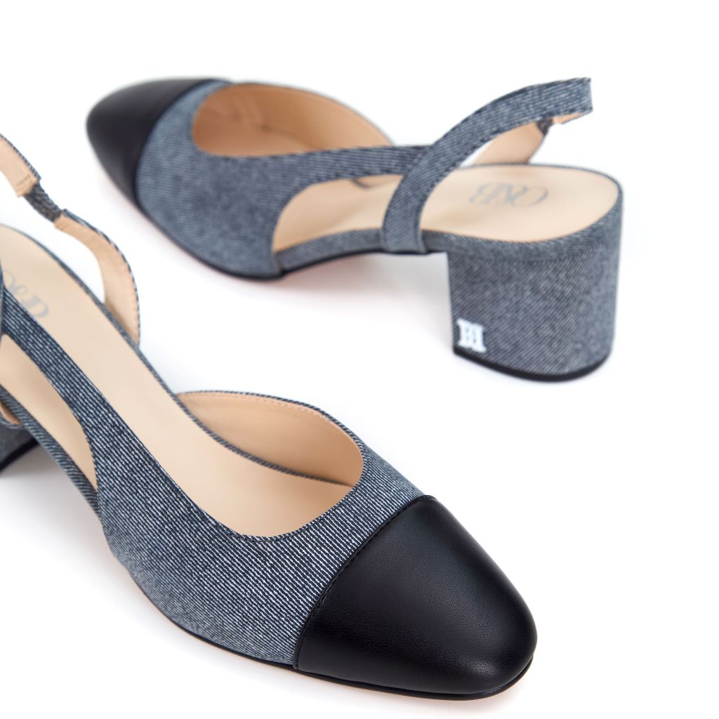 O&B รองเท้าหนังแท้ รุ่น FEMME HEELS IN DARK DENIM-11205SU07547F_H4BLXX