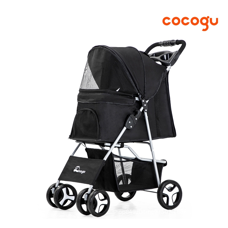 COCOGU Pet Trolley รถเข็นสัตว์เลี้ยง รับน้ำหนักได้ 30KG พร้อมช่องเก็บของ พับเก็บได้ รุ่น DTC-804