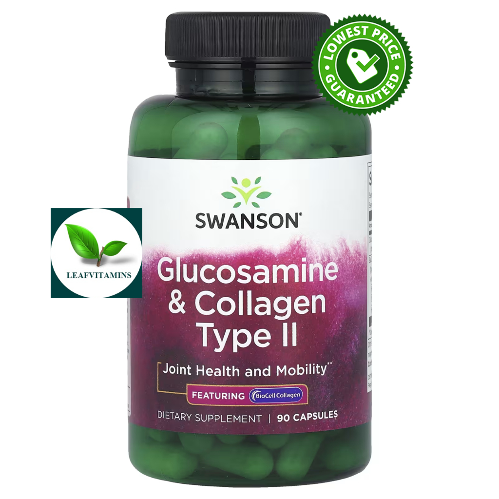 Swanson Premium Glucosamine & Collagen Type II - Featuring BioCell Collagen / 90 Capsules