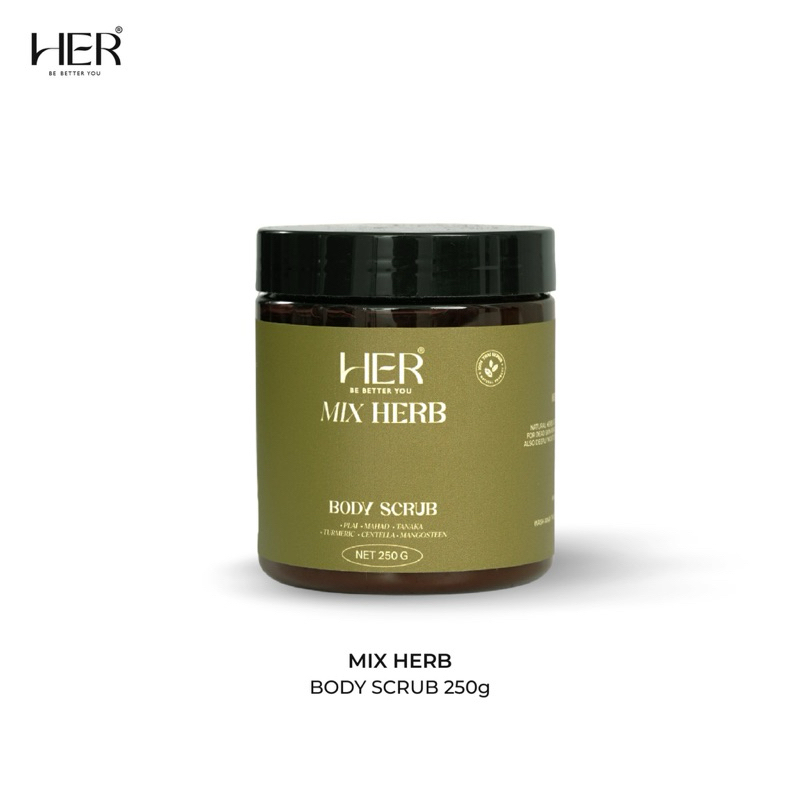 MIX HERBS BODY SCURB 250G | สครับผิวกายสูตรรวมสมุนไพร ลดสิว ผิวกระจ่างใส เนียนนุ่ม