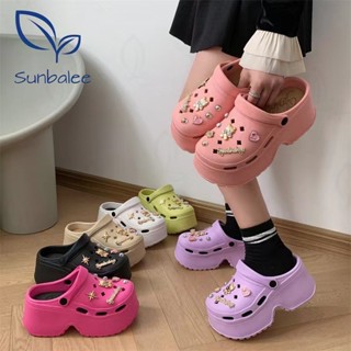 SHO-E8899 🍒 รองเท้าหัวโต รองเท้าแบบสวม แถมตัวติด เสริมส้น 8 …