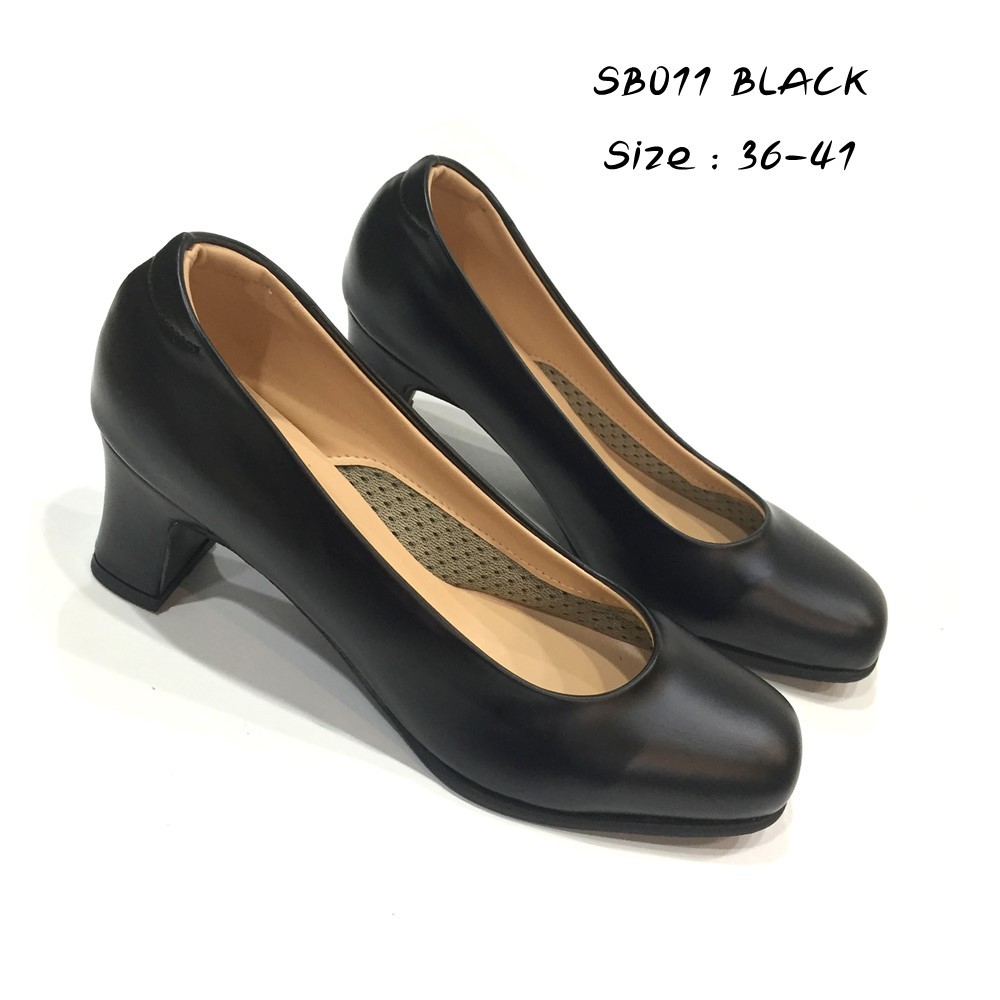 prettycomfort  รองเท้าคัทชู ผู้หญิง ทรงหัวแหลม สูง2.5นิ้ว ทำจากหนังพียู นิ่มใส่สบาย SM3334