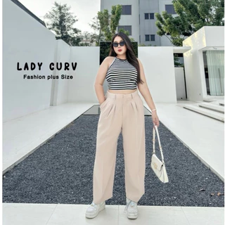 กางเกงขายาวจีบใหญ่ ตะขอหน้า เอวสูง งานสาวใหญ่ สาวอวบ บิ๊กไซต์ ใส่ได้
