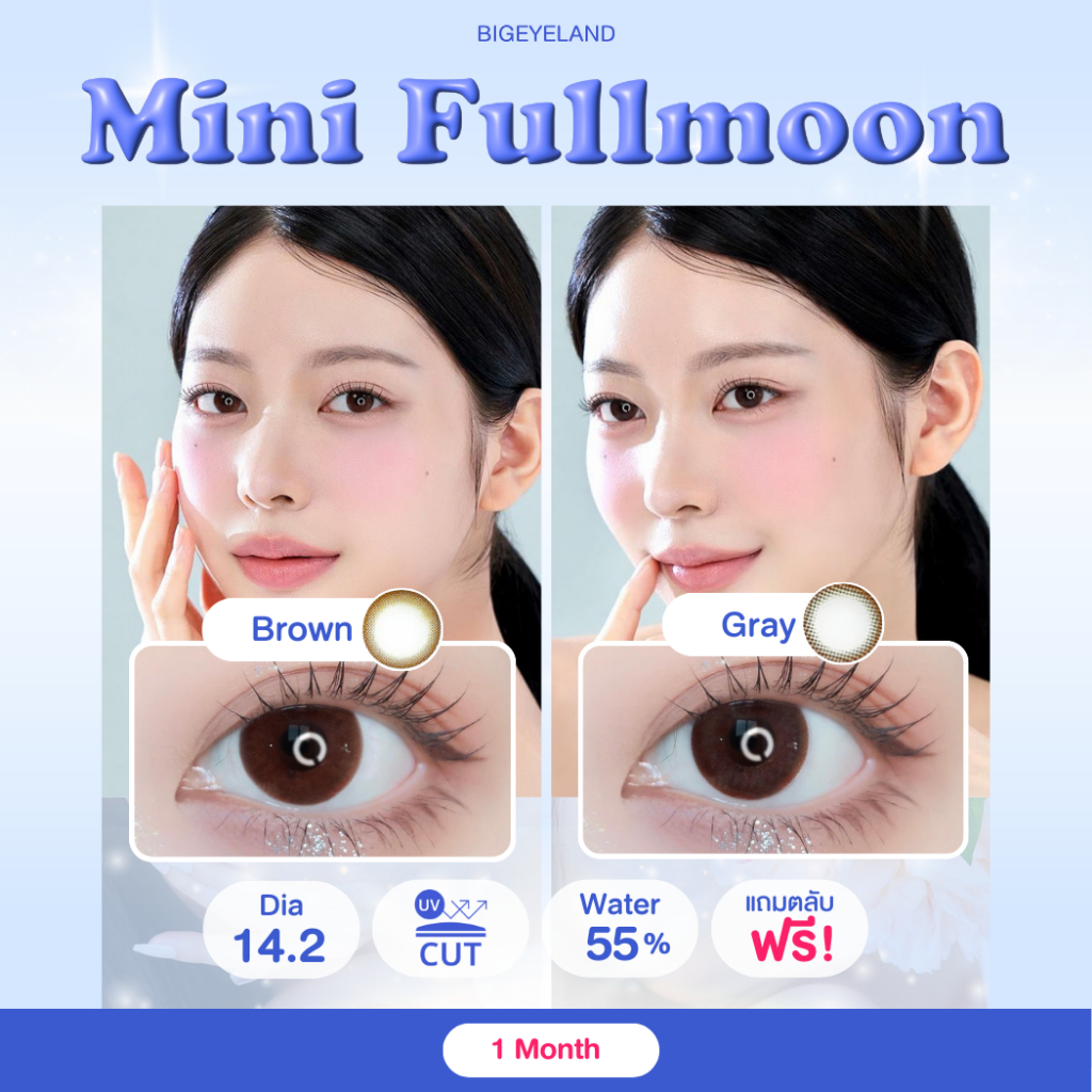 คอนแทคเลนส์ Mini Fullmoon Brown / Gray (Montra) ขนาดมินิ