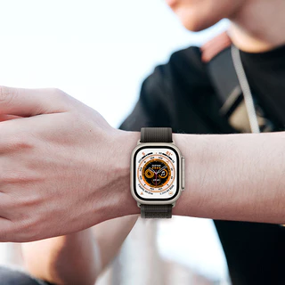สายห่วงไนลอนป่าเหมาะสำหรับiWatch S11/10 42/46mm 9 8 7 6 5 SE 4 3 2 1 Ultra49mm กีฬาสายรัดระบายอากาศ 38mm40mm41mm44mm45mm
