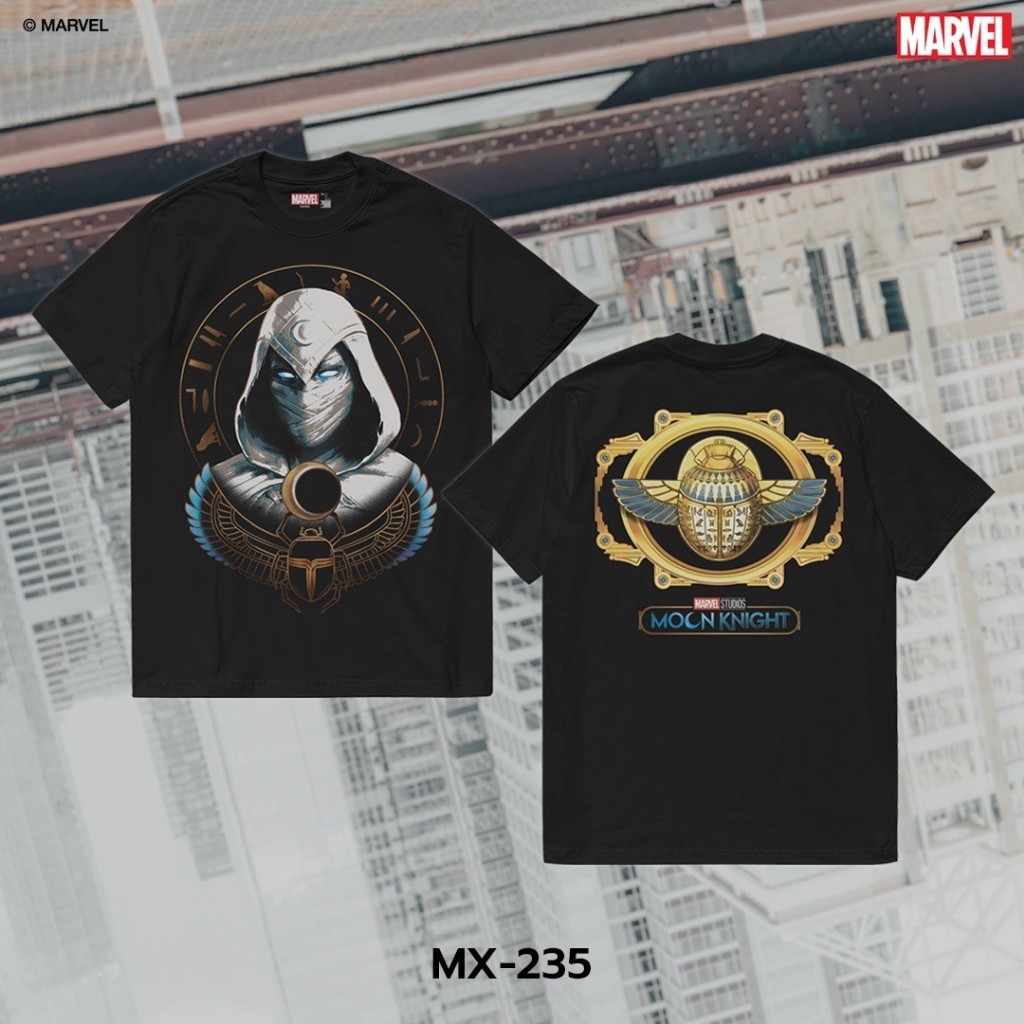 Power 7 Shop เสื้อยืดการ์ตูน มาร์เวล เสื้อยืด MOON KNIGHT ลิขสิทธ์แท้ MARVEL COMICS  T-SHIRTS (MX-23