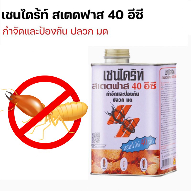 sale เชนไดร้ท์ สเตดฟาส 40 อีซี ราดพื้น กำจัดปลวก มด และแมลง ขนาด 1 ลิตร