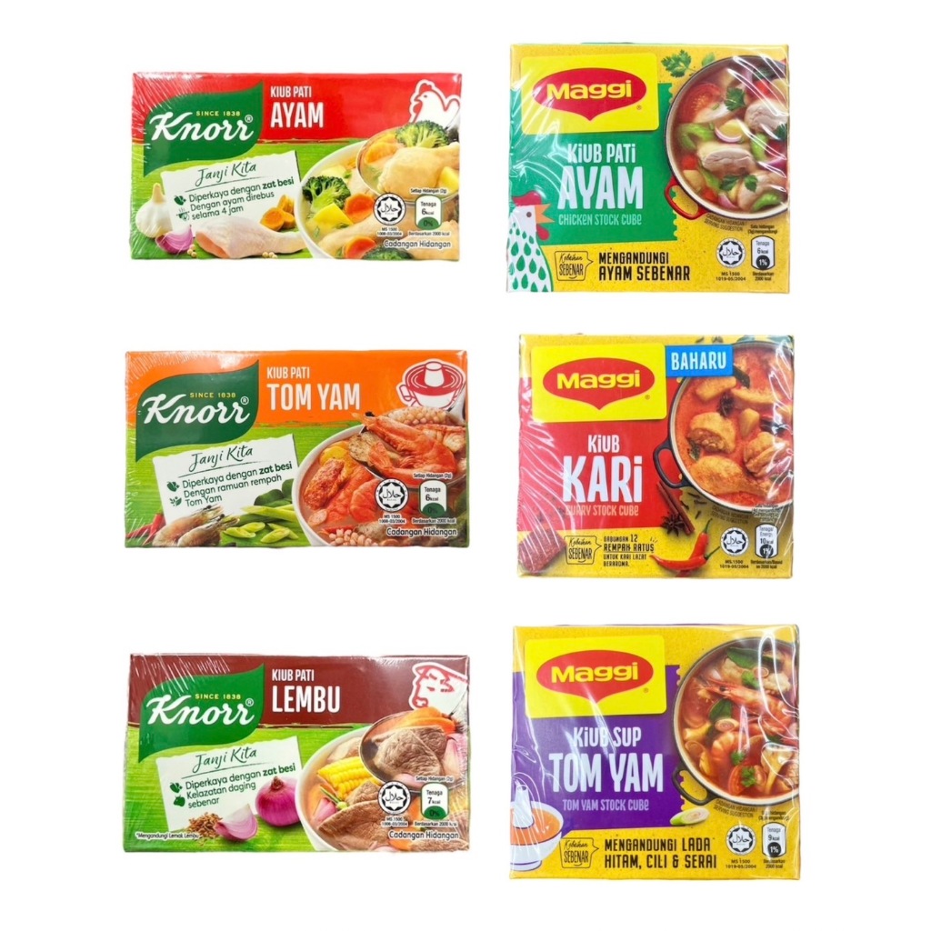 **มีฮาลาล** ซุปก้อน ปรุงรส คนอร์ แม๊กกี้ knorr maggi 1 กล่อง มี 6 ก้อน