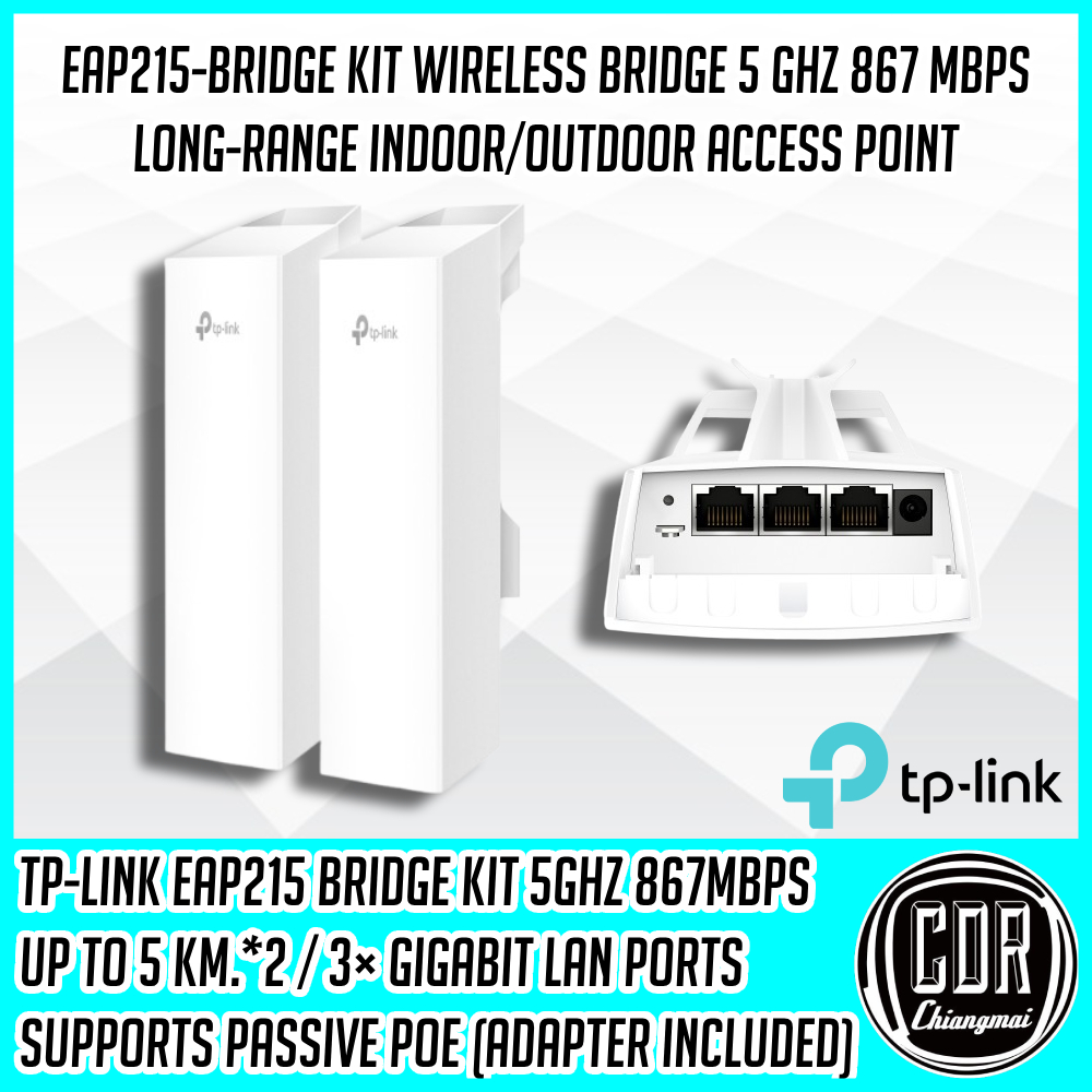 TP-LINK EAP215-Bridge KIT 5GHz 867Mbps Long-range Indoor/Outdoor Access Point สินค้ารับประกัน 3 ปี