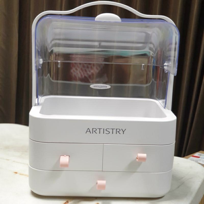 กล่องจัดระเบียบเครื่องสำอางค์อาร์ทิสทรี สีขาว/สีชมพู by Amway