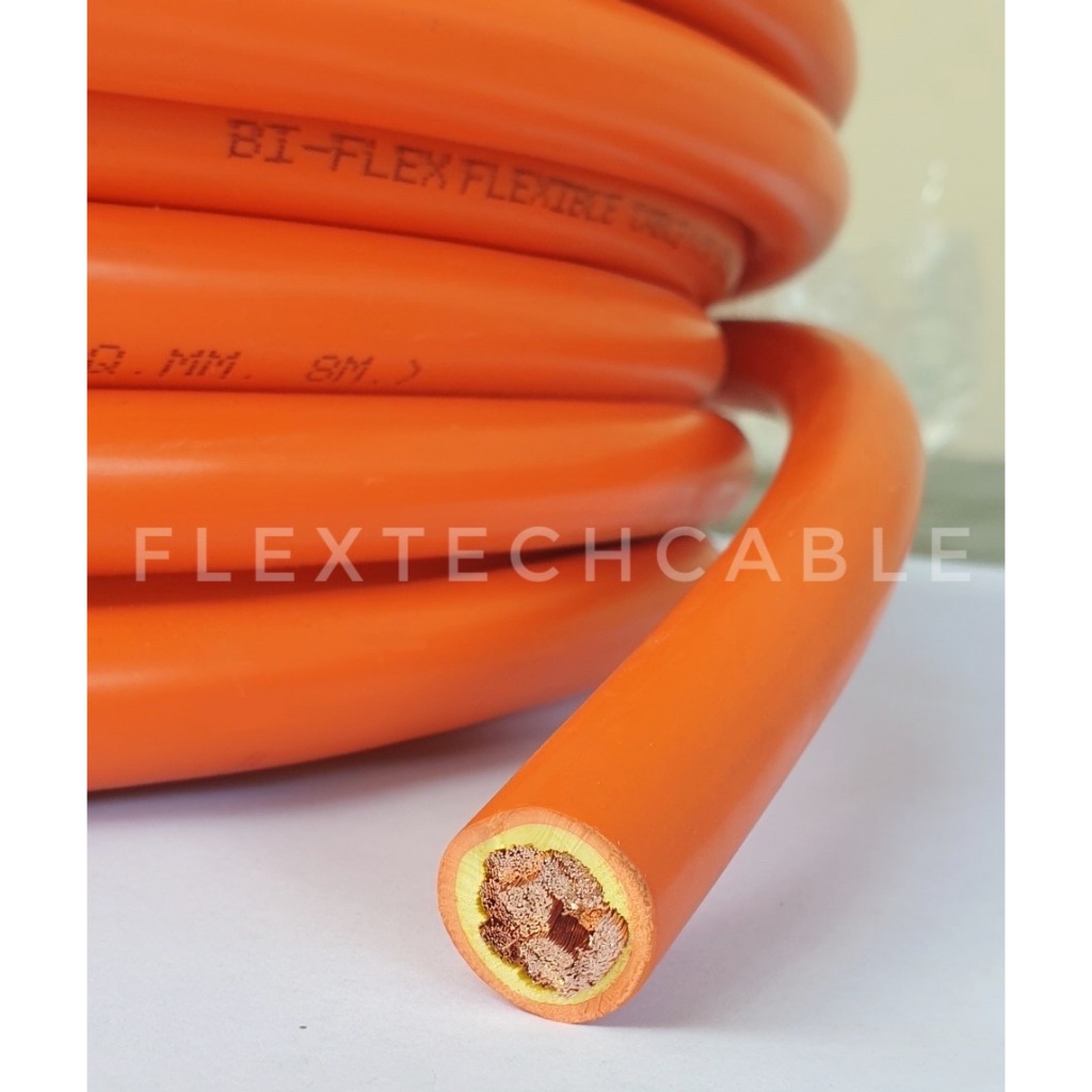 *PREMIUM QUALITY* สายเชื่อมทองแดงเต็ม BI-FLEX ขนาด 50 sq.mm 707/0.30 (สีส้ม) สายเชื่อม สายพ่วงแบต สายโซล่าเซลล์