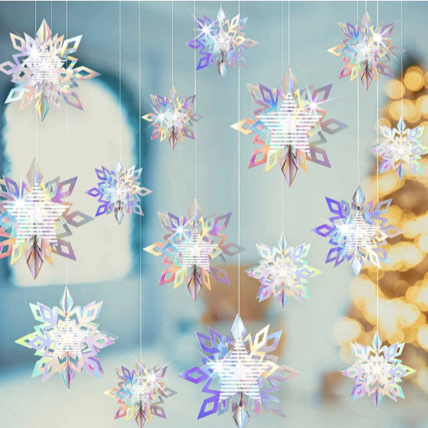พับกระดาษหิมะตกแต่งวันคริสต์มาส 3D Christmas decoration 圣诞装饰