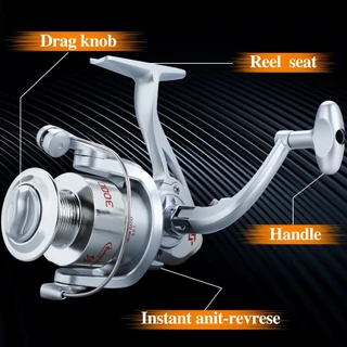 รอกตกปลา รอกสปินนิ่ง รอกสปิน 6 BB Spinning Fishing Reel ที่มีอัตราทดเกียร์สูง 5.2: 1 สำหรับมือซ้าย/ขวาสำหรับ Freashwater