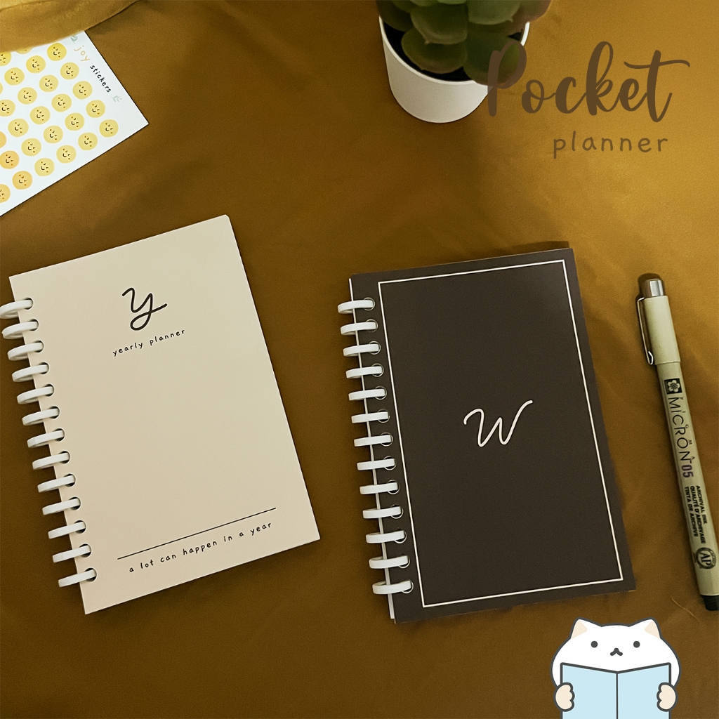 แพลนเนอร์ Pocket Agenda 👜 ขนาดพกพา เซ็ต 2 เล่ม Bujo Planner Set Journal สมุดแพลนเนอร์ mimisplan