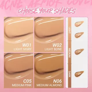 DAZZLE ME Acne Armor Cover & Correct Skin Tint รองพื้นเนื้อบางเบา ผิวสวยเป็นธรรมชาติ คุมมัน เหมาะกับผิวมันและผิวเป็นสิว
