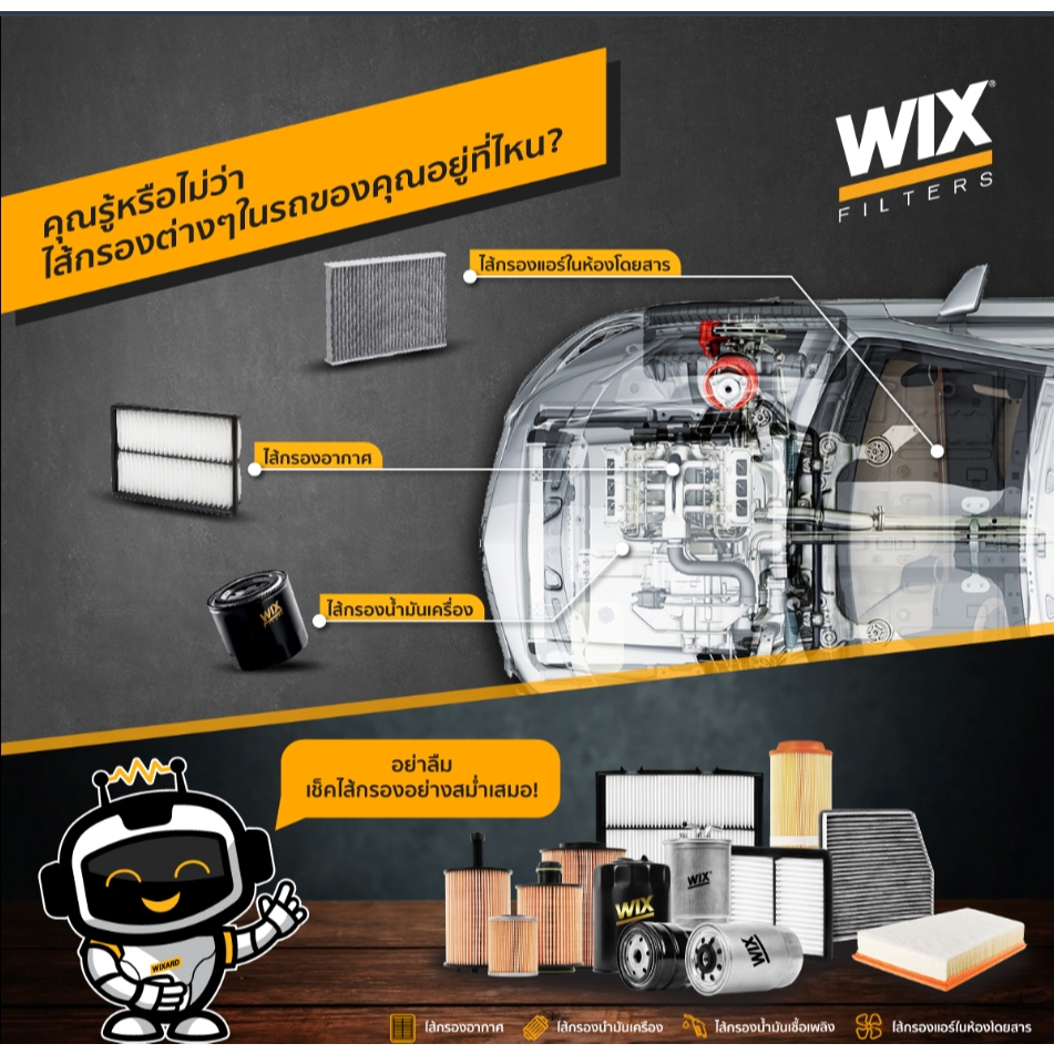 Wix ไส้กรองอากาศ Mitsubishi Triton pajero มิตซูบิชิ ไทรทัน ปาเจโร่ ปี 16-20 , (49430) รหัสแท้ 1500A608