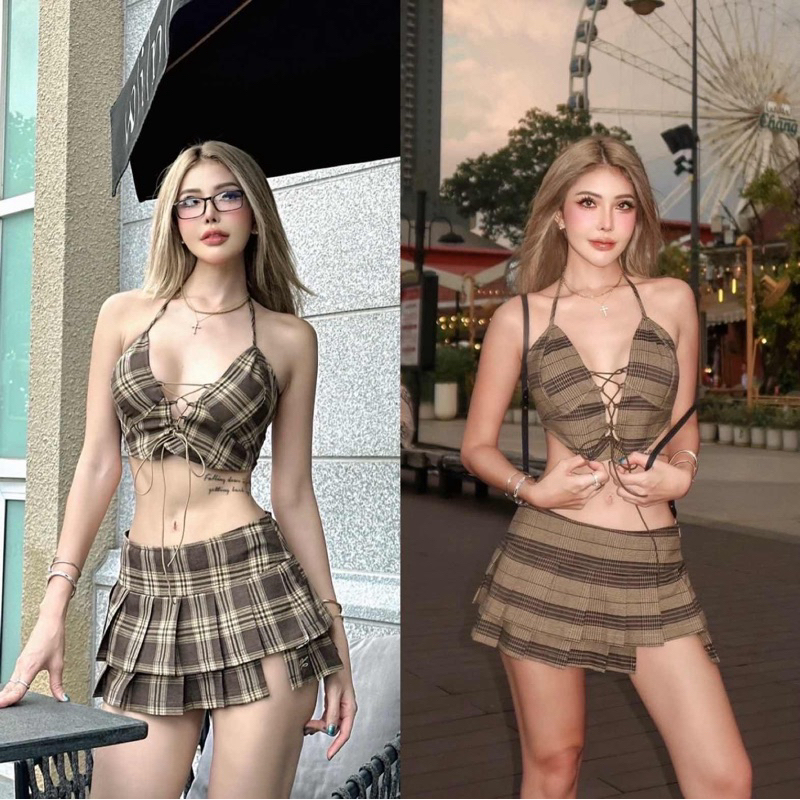 ( ลดเพิ่ม 100.- กรอกโค้ด "HYPDEC") HH699 Naomi Plaid Set (890.-)