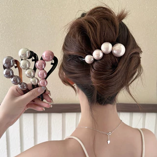 กิ๊บติดผมไข่มุก Pearl Twist Clip ขนาด 11cm. กิ๊บหนีบผม กิ๊บผม แฟชั่น