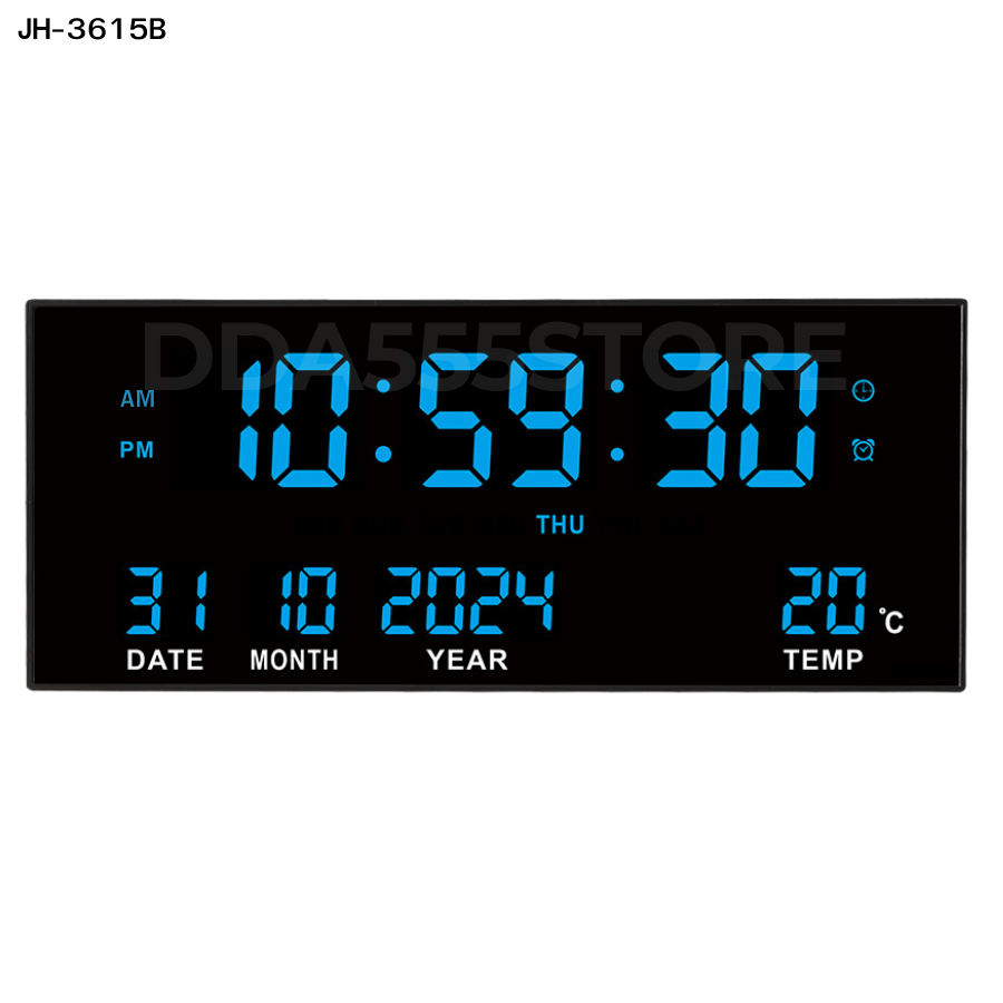 JH-3615B ใหม่ นาฬิกาDigital LED นาฬิกาดิจิตอลแอลอีดี ตกแต่งบ้านแขวนผนัง สินค้าพร้อมส่ง ราคา ถูกที่สุด ดีลบีเคเค แกลเลอรีภาพที่ 3