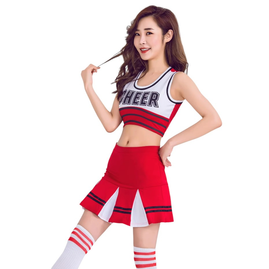 NEW8579 ชุดเชียร์ลีดเดอร์ ชุดกีฬา Cheerleader Aerobic ด่วนมีส่งGrabค่า