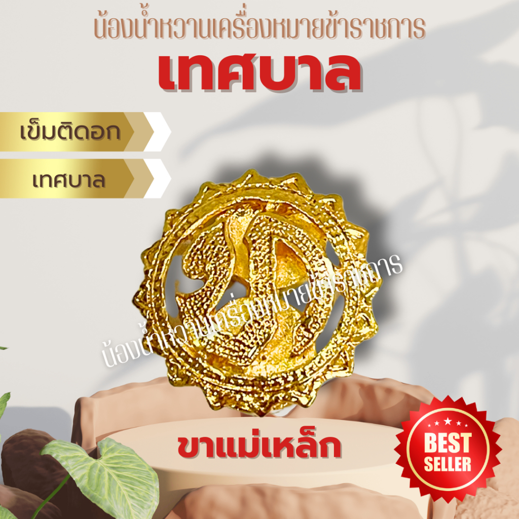 เข็มติดหน้าอกเทศบาล ตัวทอทหาร เข็มกลัด เทศบาล