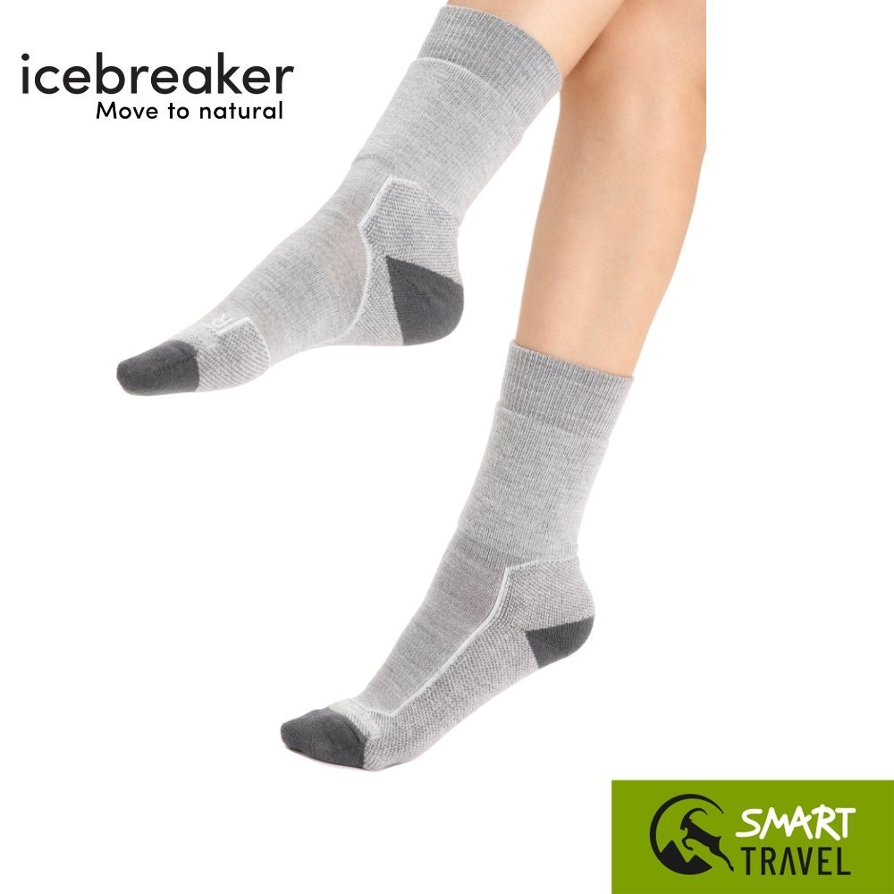 ICEBREAKER W HIKE+ MEDIUM CREW SOCK ถุงเท้า Merino Wool สี BLIZZARD HTHR