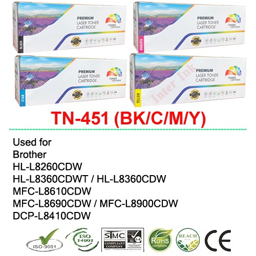 ตลับหมึก Brother TN-451 (สีดำ/ สีฟ้า/ สีเหลือง/ สีแดง) Full Color