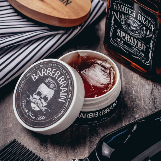 BARBER BRAIN POMADE FIRM HOLD ผลิตภัณฑ์จัดแต่งทรงผม โพเมด สูตรแข็ง BB-507