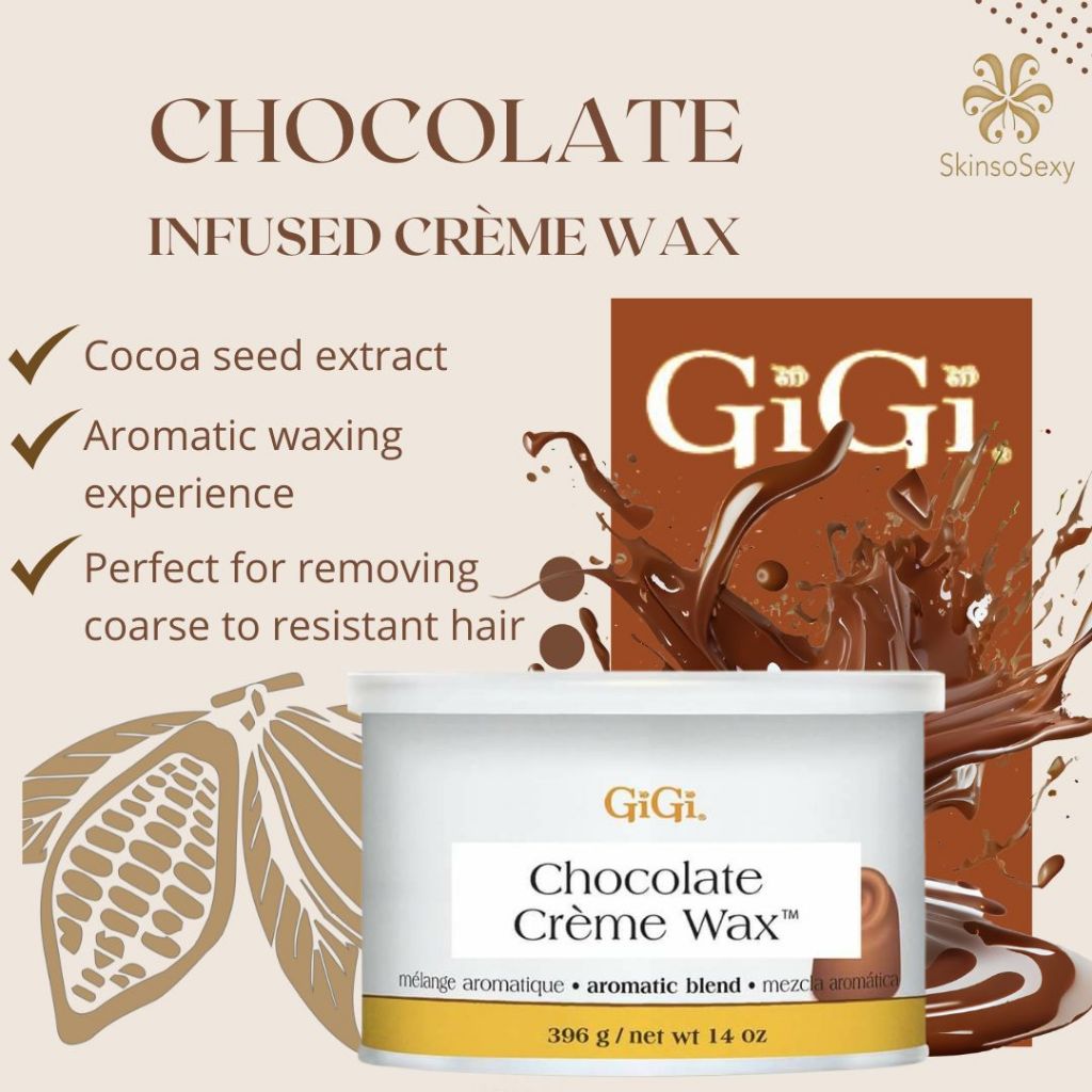 GiGi Chocolate Crème Wax / ช็อกโกแลต ครีม ซอฟ แว็กซ์ / Hot Wax USA เเว็กซ์ร้อนสำหรับมืออาชีพ 14oz