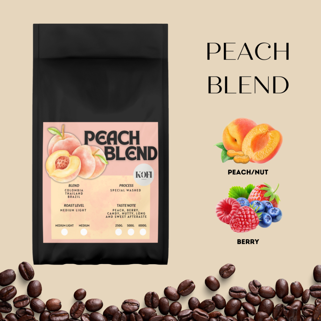 Peach Blend เมล็ดกาแฟคั่วสด
