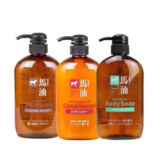 Kumano Horse Oil Shampoo Conditioner Body Soap น้ำมันม้า แชมพู ครีมนวดผม ครีมอาบน้ำ