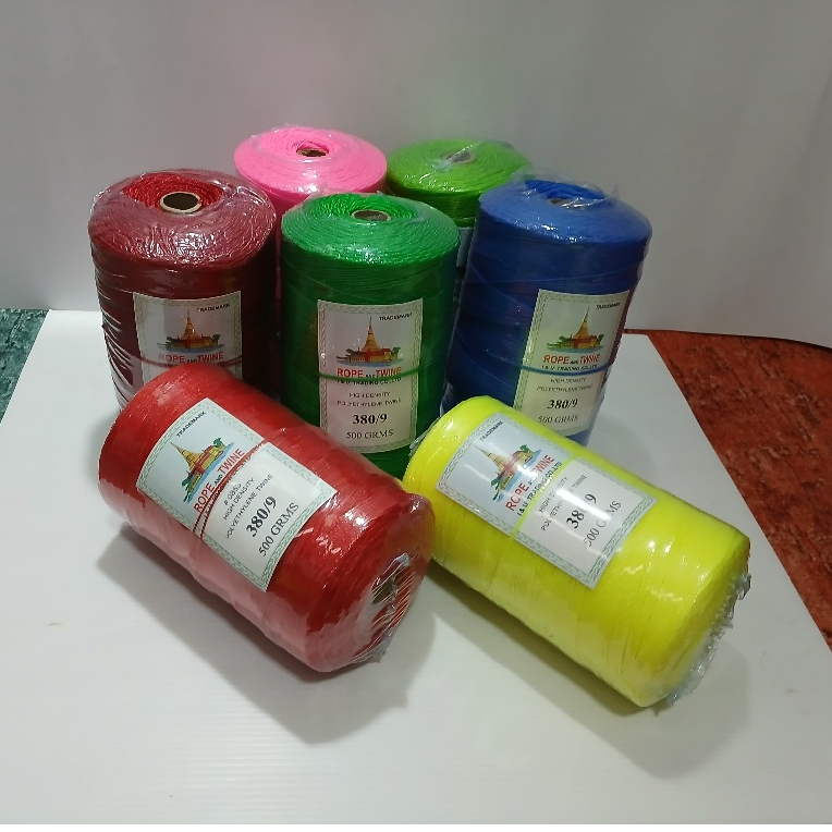 ด้ายโปลีสี380/9(แบบหลอด) 500กรัม/เชือกโปลีสี/ด้ายโปลีหลอด/ด้ายทอเสื่อ/ด้ายตำสาด/เชือกถัก
