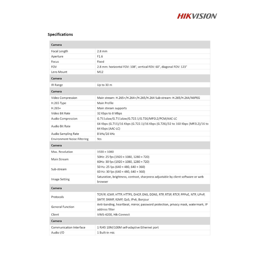 HIKVISION ชุดกล้องวงจรปิดไร้สาย 4CH H.265 Built-in mic อัดเสียงได้ กลางคืนภาพเป็นสี จับเคลื่อนไหว แถมอุปกรณ์ติดตั้ง