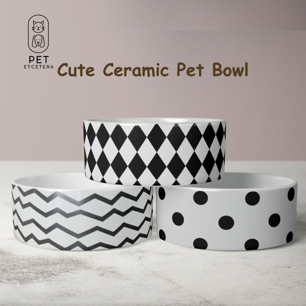 Ceramic Pet Bowl ชามอาหารแมวเซรามิค ลายน่ารัก ชามข้าวหมา กระต่าย สัตว์เลี้ยงตัวเล็ก พร้อมส่ง