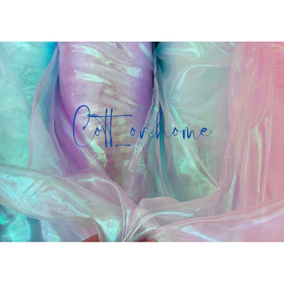 ผ้าโฮโลแกรม ผ้าใยแก้วสีใสและสีรุ้ง หน้ากว้าง150cm(60นิ้ว)แบ่งขายเป็นเมตร โทนสีละมุนมาก สินค้าพร้อมส่ง✅