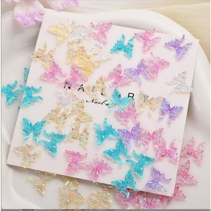 R2.อะไหล่ติดเล็บผีเสื้อ ผีเสื้อออโรร่า 🦋🦋🦋🦋หนึ่งถุงมี 20 ตัวราคา 12 บาท