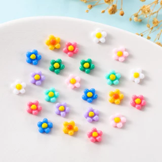 อะไหล่ดอกไม้ไข่ดาว อะไหล่ติดเล็บน่ารัก สีสันสดใส 50ชิ้น/ห่อ สินค้าพร้อมส่ง