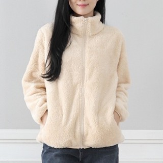 ccshop.เสื้อกันหนาว เสื้อคลุม มีซิป ผ้าขนแกะ หนานิ่ม สีพื้น …