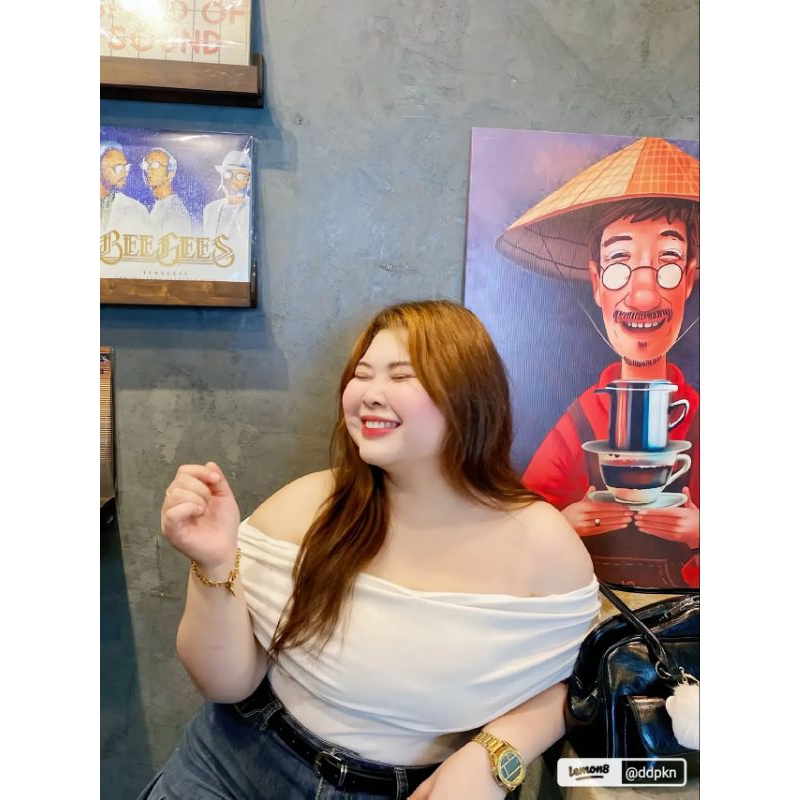 HPS เสื้อปาดไหล่ ผ้าร่องนิ่ม อก 42-50" นิ้ว