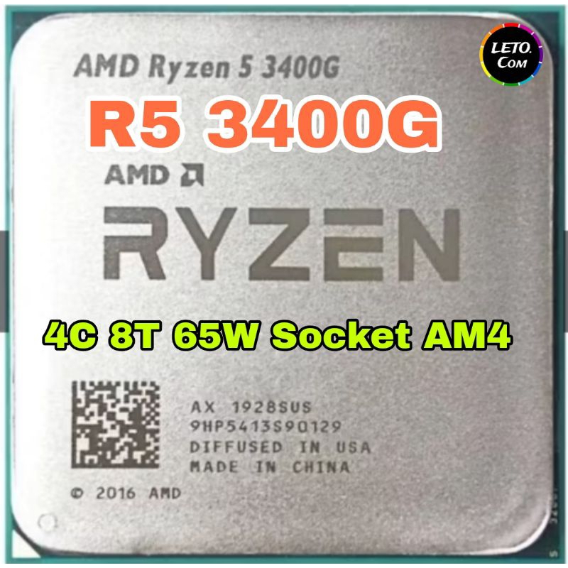 ซีพียู CPU AMD Ryzen 5 3400G 3.7 GHz turbo 4.2 GHz [AM4] (4คอ8เทรด) ฟรีซิลิโคน1ซอง