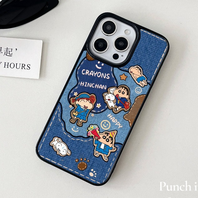 เคสไอโฟน iPhone 16 15 14 13 12 11 Promax case for เคสไอโฟน XR XSMAX แฟชั่น ความนิยม เครยอนชินจัง ย้อนยุค เรียบง่าย case
