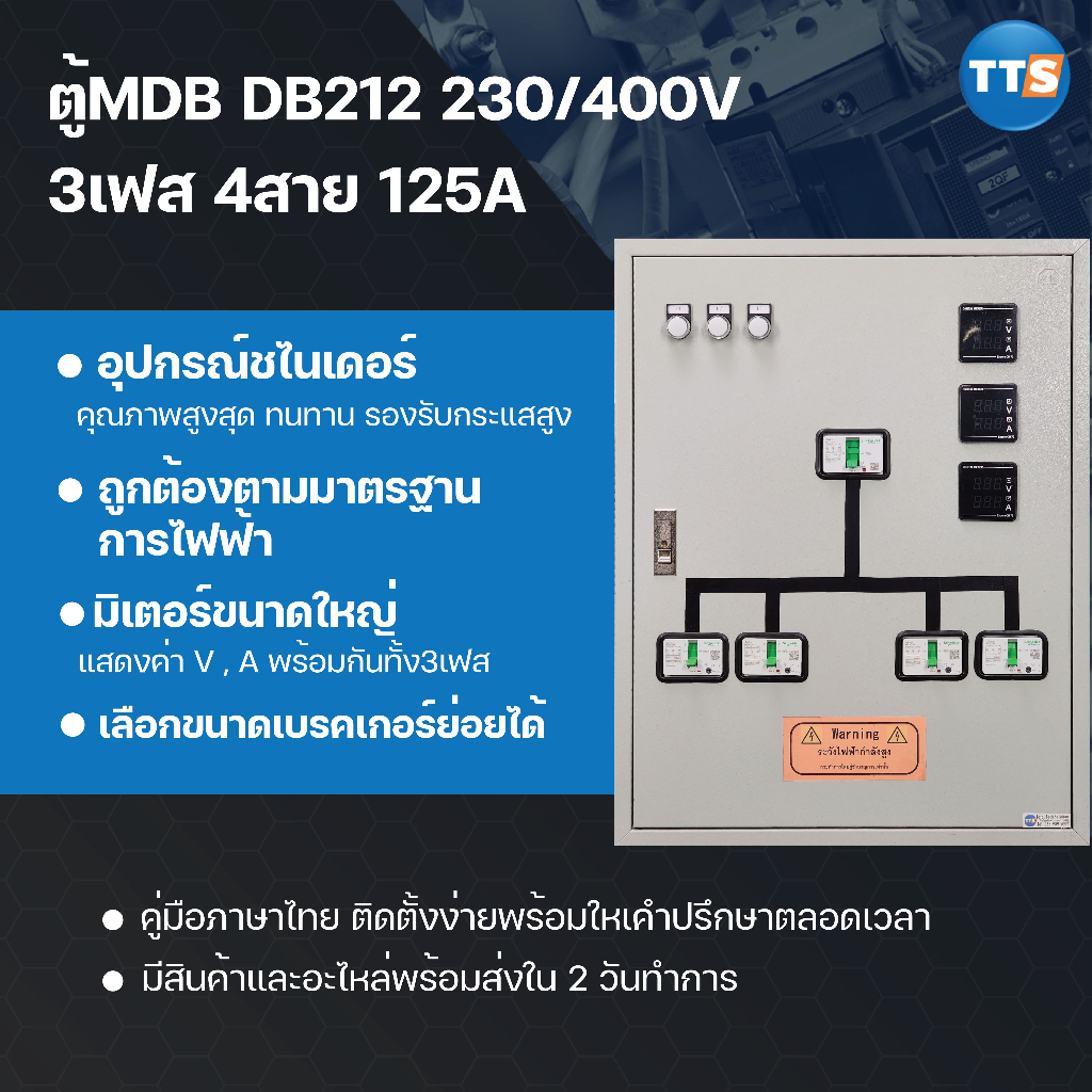 TTS DB2 5F12 220/380V 3เฟส4สาย มิเตอร์30/100A หม้อแปลง50kVA