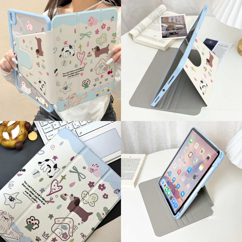 จัดส่งทันที เคสไอแพด น่ารัก Pro11 2024 Air7/6 11 Gen11Air5 การ์ตูน อะคริลิคหมุนได้ 360 Gen6/5 9.7 ราคา ถูกที่สุด ดีลบีเคเค แกลเลอรีภาพที่ 6