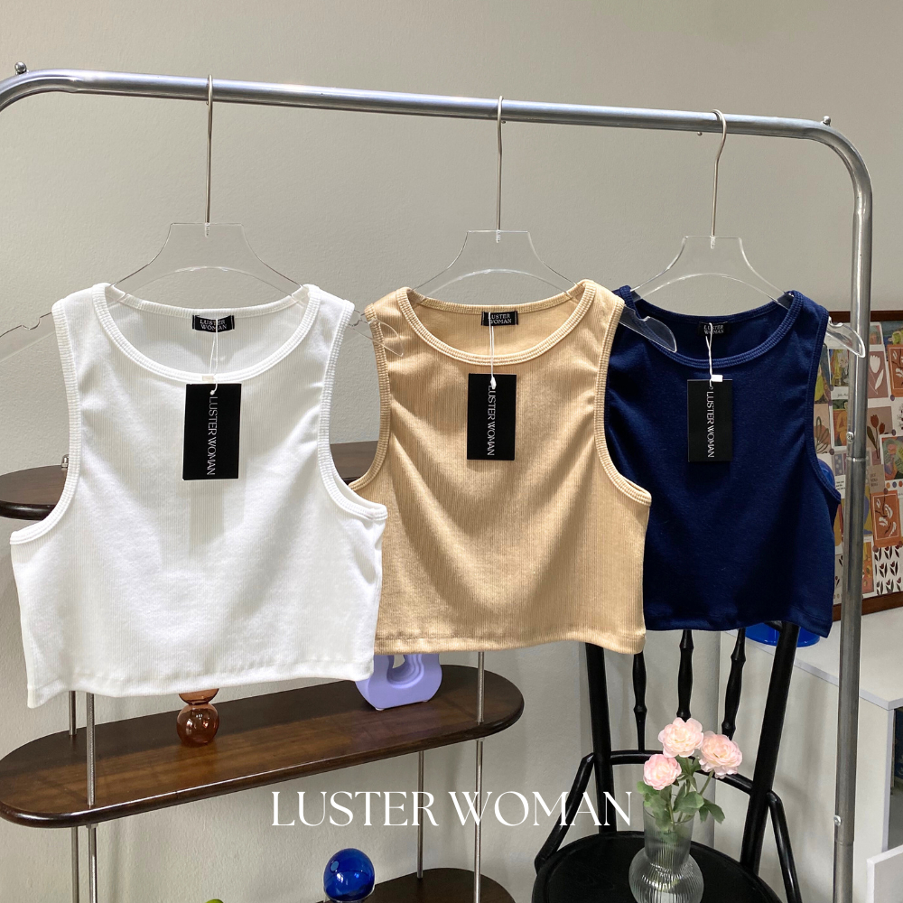 ลดยกร้าน 50%Jolie Crop Top เสื้อกล้ามครอป ผ้าร่อง รูปที่ 5