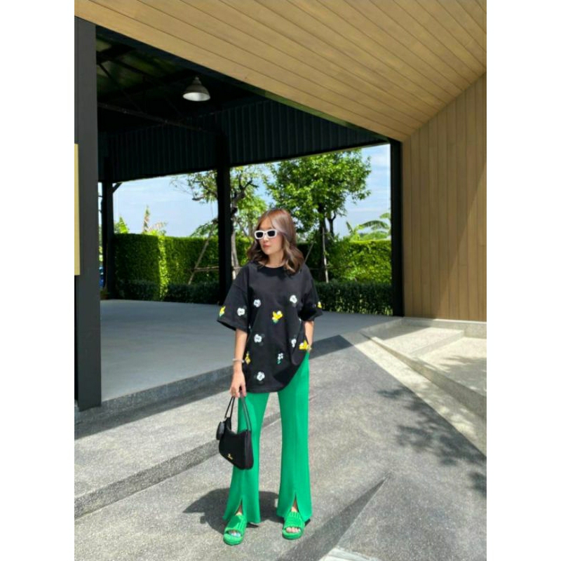 กางเกงขายาว ผ่าหน้า JR Fashion