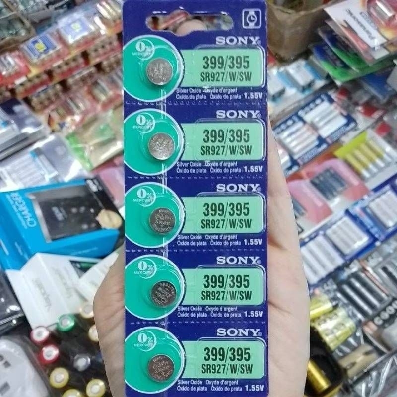 (5ก้อน) ถ่านกระดุม Sony 395/399, 395, SR927SW 1.55V จำนวน 5ก้อน Silver Oxide Battery ของใหม่